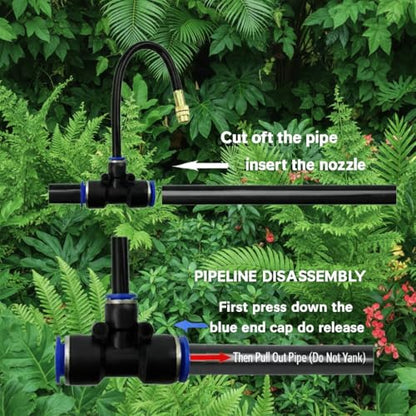 Automatic Garden Irrigation System 100ft with 18 Adjustable Copper Nozzles - color: 100ft