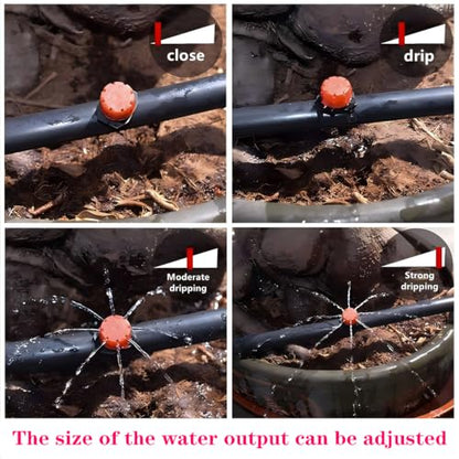 QRITY 20Pcs 1/4" Adjustable Drip Irrigation Emitters for 4mm/7mm Tube - size: E