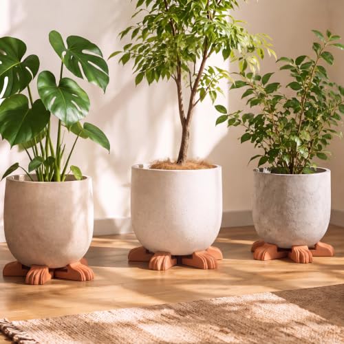 LemonRoad 12 Set Terra Cotta Cement Pot Feet for Outdoor Planters, Bridge - style: Bridge
