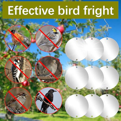 15 PCS Reflective Bird Scare Discs Set,Bird reflectors,Bird Scarer Discs Set Pigeon Deterrent,Pigeons Away from House,Bird Window Strike Prevention，Woodpecker Deterrent for House - color: 15 Discs Round Bird Scare Discs Set