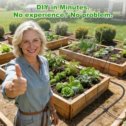 250FT Drip Irrigation System Kit New Quick-Connect, Automatic Garden Watering Misting System for Greenhouse, Yard, Lawn, Plant with 5/16 inch Hose 1/4 inch Distribution Tubing and Accessories - size: 250FT