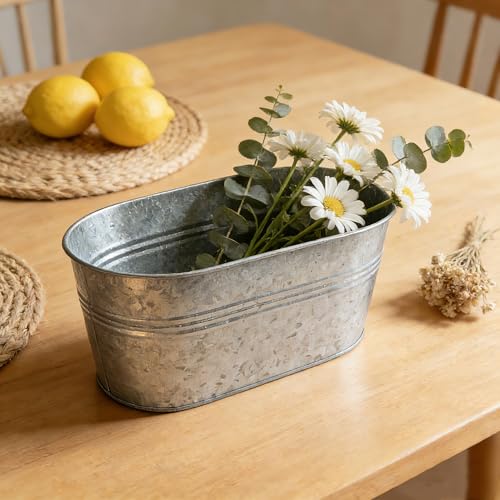 2 Pack 12" Galvanized Hanging Railing Planters with Hooks and Drainage - size: 12 Inch