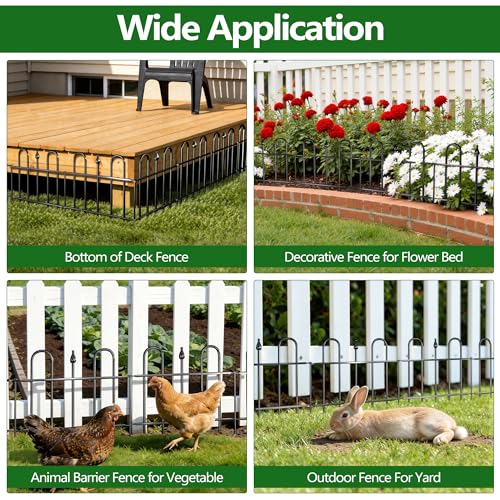 7ft(L) x 12.8in(H) 5 Panels Metal Decorative Garden Fence - size: 5 Panels-7ft(L) x 12.8in(H)