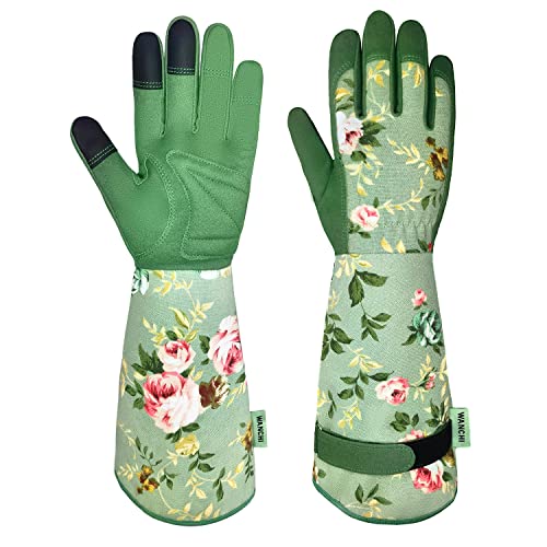 WANCHI Work Garden Gloves Women,Long Sleeve Gardening Gloves,Green Small - color: Green, size: Small (Pack of 1)