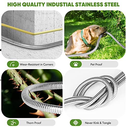 Unywarse Garden Hose 125FT Metal Water Hose with 10 Function Nozzle No-Kink - size: 125ft