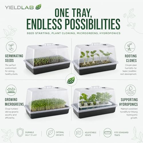 10x20 Humidity Dome with Plant Propagation Trays - 5 Pack Clone - size: 5 Trays + 5 Domes