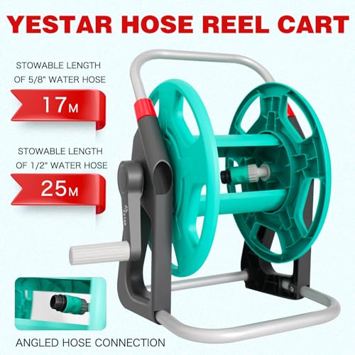 Garden Water Hose Reel,Holds 50-60 Ft of 5/8" Hose - color: Green