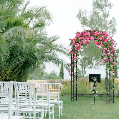Arbuxzuy 7ft Metal Garden Arch Trellis for Climbing Plants