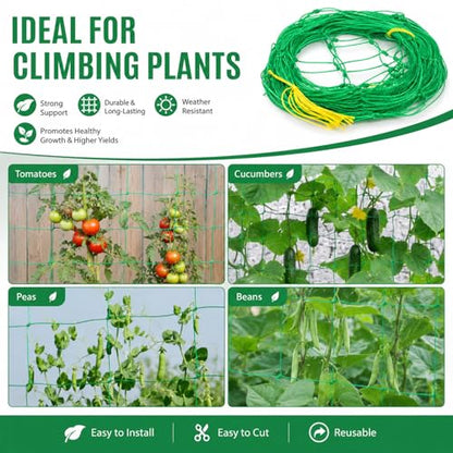 1 PcsGarden Trellis Netting for Climbing Plants, Plant Netting for Garden Climbing Net, Nylon Garden Nettings for Plants Outdoor Indoor Vegetable Tomato Cucumber Grow Trellis Nets