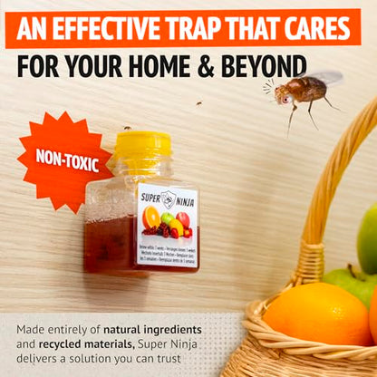 Super Ninja Fruit Fly Traps for Indoors, 6 Pack - size: 6 Traps