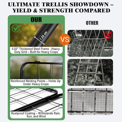 Perszen 2 Pack Cucumber Trellis for Garden, A-Frame Vertical Arch Trellis - size: 2Pack
