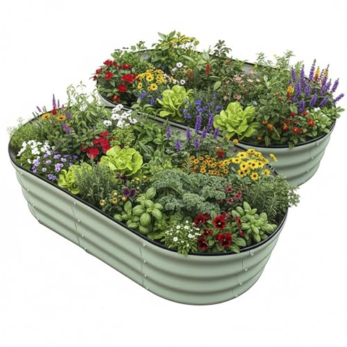 Raised Garden Bed, Metal Planter Box, Flower Box, Outdoor Planter - size: 2 PCS of 4×2×1 ft