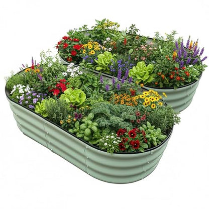 Raised Garden Bed, Metal Planter Box, Flower Box, Outdoor Planter - size: 2 PCS of 4×2×1 ft