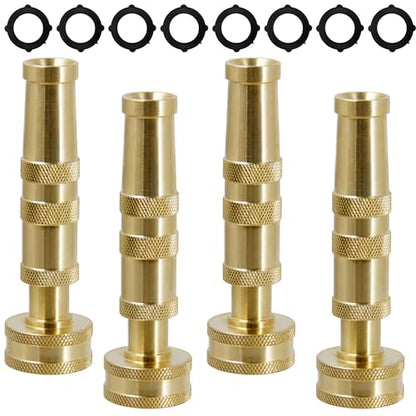 Triumpeek Solid Brass Hose Nozzle, 4 Pack 4"L - color: 4 Packs - Brass