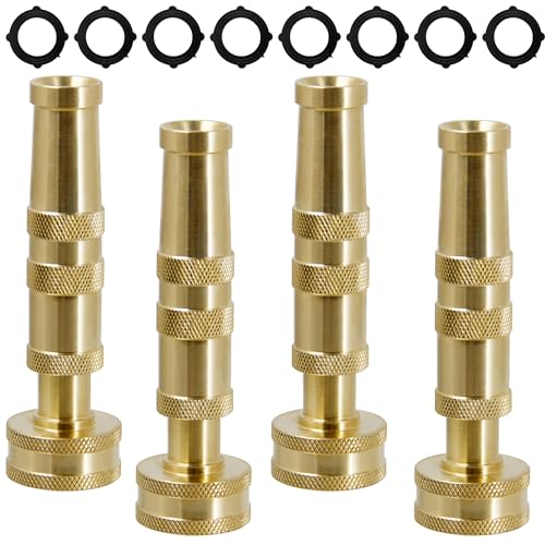 Triumpeek Solid Brass Hose Nozzle, 4 Pack 4"L - color: 4 Packs - Brass