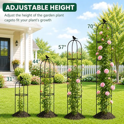 OTOSUNNY 2 Pack 6 ft Garden Obelisk Trellis for Climbing Plants Outdoor - size: 2 pack 75.6 in