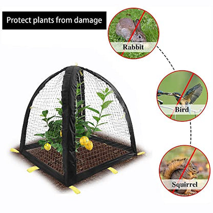 2PCS Pest Guard Cover-22 x 22 x 23 Inch Mesh Plant Cover for Pests-Garden Plants Cloche Tent for Protect Plants Vegetables Fruits Shrubs from Squirrel Animal Eating - color: S-2pcs