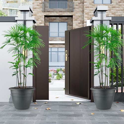 RooTrimmer 3 Pack 16 Inch Rolling Large Plant Pots - color: Black, size: 16 inch+3 trays