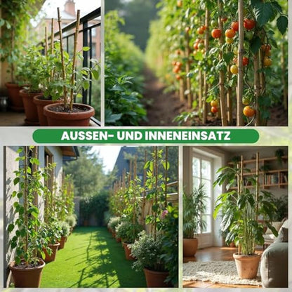 4 Ft Bamboo Stakes with Twist Ties Natural Bamboo Garden Stakes for Tomatoes Cucumber Grapes Pole Beans Trees Potted Dahlia 60 Pack - size: 4 FT-60 PACK & Ties