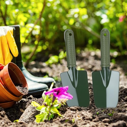 Yaocom 12 Pcs Garden Shovel Trowel Gardening Hand Tools Small Hand Shovels for Digging Metal Trowel Spade with Plastic Handle Anti Slippery for Lawn Yard Home Farm Planting