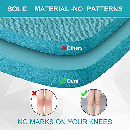 Extra Thick Kneeling Pads, Knee Pad Cushion for Yard Work, Gardening, Yoga, Exercise, Floor Kneeler for Baby Bath, Comfortable Foam Mats to Kneel On, 15.4 x 10.4 x 1.3inch, Blue (2)