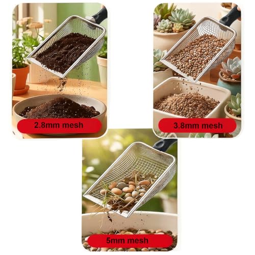 3PACK Gardening Soil Sifter, Rust-Proof Garden Sifters Tool