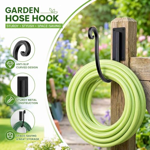 Garden Hose Holder Outside: Wall Mount Water Hose Holder - 8Inch Heavy Duty Garden Water Hose Hanger for Outside Hose Storage - color: A-1PC-8“