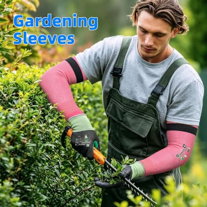 Schwer 10 Pairs 18in A6 Cut Resistant Arm Sleeves for Gardening, S901-P - color: Pink, size: 18 In-10 Pairs