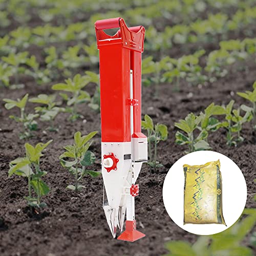Double Barrel Sower,Adjustable Seed Fertilizer Spreader Planter,Manual Fertilizer Seeder,Garden Seed Spreader-Depth,Garden helper,Suitable for Sow Carrot,Lettuce,Flower,Plant,Peanut,Spinach Seed