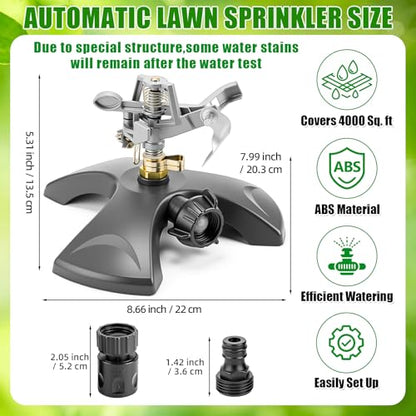 Reallnaive 3 Pcs Pulsating Sprinklers for Yard ABS Weighted Base - style: ABS Base