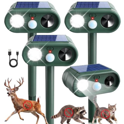 Ultrasonic Deer Repellent for Plants Garden Solar Animal Repellent Outdoor