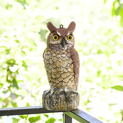 Plastic Fake Owl 11 Inch Decorative Owl Bird Scarecrow, Plastic Owls are Natures Enemy pest Repellent for Outdoor Gardens,Homes& Halloween