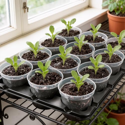 homenote 10 Pack 12 Cell Reusable Seed Starting Trays for 4 Inch Planters - size: 4 Inch, style: 10 Pack Seed Starter Tray