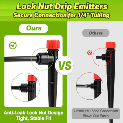 30 Pack Quick Connect Drip Emitters with Stake for 1/4" Irrigation Tubing, Adjustable 360 Degree Water Flow Irrigation Sprayer On 5" Stake Garden Irrigation Dripper for Watering System - color: Push Stream Emitter-30P