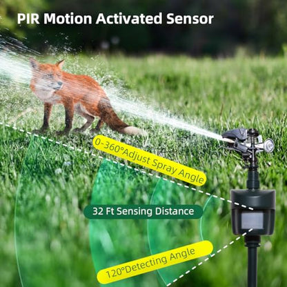 Motion Activated Sprinkler Day/Night Detection Modes Repellent Detector - size: New 1 unit[no solar panel]