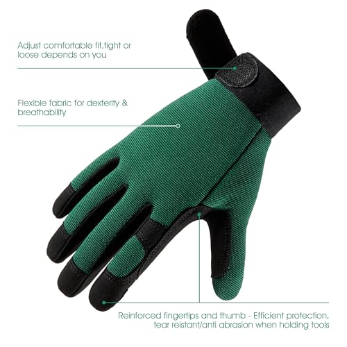 COOLJOB Thorn Proof Gardening Gloves for Men Women, Green, Medium - color: Green, size: Medium