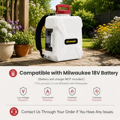 3Gal Battery Powered Garden Sprayer Compatible with Milwaukee 18V Battery