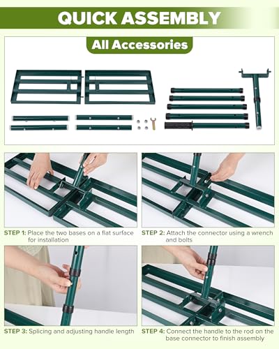 30 Inch Lawn Leveling Rake with 78'' Adjustable Handle for Backyard/Garden - size: 30 Inches