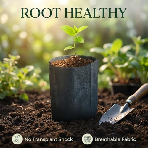 gardtree Plant Nursery Bags 5.5" * 6.3" 400PCS, Non-Woven Plant Grow Bags Fabric Seedling Starter Bags for Vegetable Flower Fruit Saplings Tree, Home Garden Supply - color: Black, size: 5.5"x6.3"/400PCS