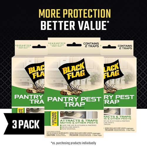 Black Flag Pantry Pest Trap, 2 Count Insect Traps, 3 Pack - size: 6 Count (Pack of 3)