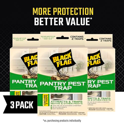 Black Flag Pantry Pest Trap, 2 Count Insect Traps, 3 Pack - size: 6 Count (Pack of 3)