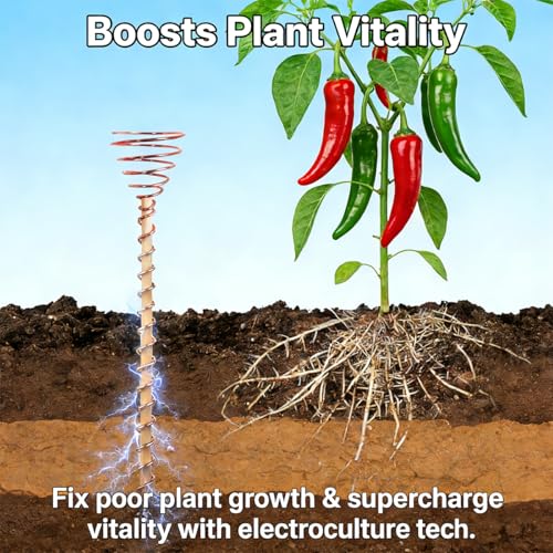 6Pack 15'' Copper Garden Stakes, Electroculture Copper Antenna for Plants