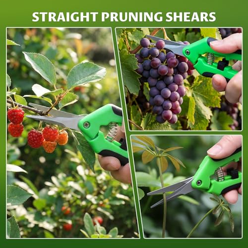 2-Pack Pruning Shears, 8.43" Bypass and 6.57" Straight