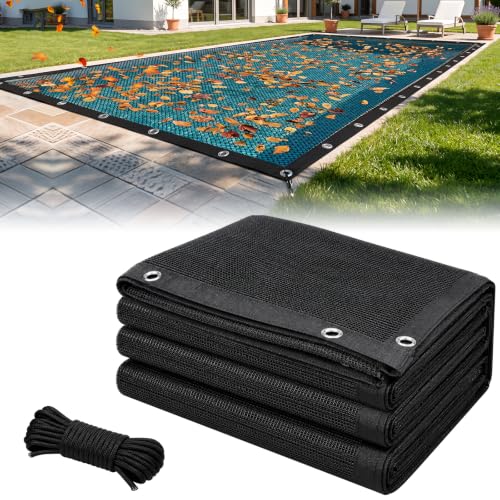 32x16FT Pool Leaf Net Cover for Inground/Above Ground Pool, Mesh Pool Cover - size: 32X16FT