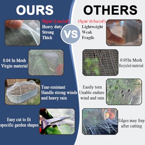 10X50 FT Garden Netting Pest Barrier, Ultra Fine Mesh - size: 10x50 FT