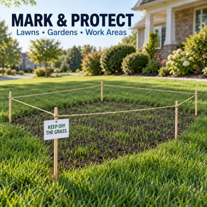 40 Pack Wooden Garden Stakes, 24" Long x 3/4" Wide, Made in USA Pine Plant Markers, Chisel Point Yard Stakes for Gardening, Landscaping, Survey Marking, Signs & Crafts - size: 24" Long (40 Pack)