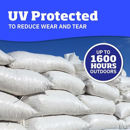 DURASACK Heavy Duty Sandbags with Ties, 14x26, Empty, White, 6000 Count - color: White, size: 6,000 Sandbags