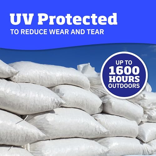 DURASACK Heavy Duty Sandbags with Ties, 14x26, Empty, White, 6000 Count - color: White, size: 6,000 Sandbags