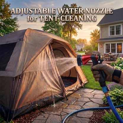 GREEN MOUNT Water Hose Nozzle 2-Pack, Zinc Alloy Garden Spray Nozzle with Adjustable Spray Patterns, Leakproof Rustproof Trigger Lock for Outdoor Cleaning & Car Wash, Blue & Red - color: Blue & Red