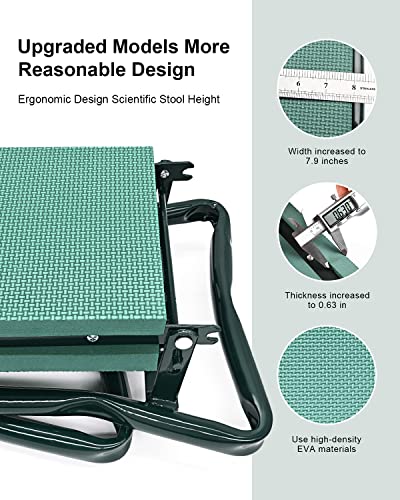Garden Kneeler and Seat Heavy Duty, Upgraded Widened and Thickened Gardening Stools for Seniors, Foldable Gardening Bench Ergonomic Design, Effective Relief of Knee and Back Pain, Gift for Gardeners - size: ModelE